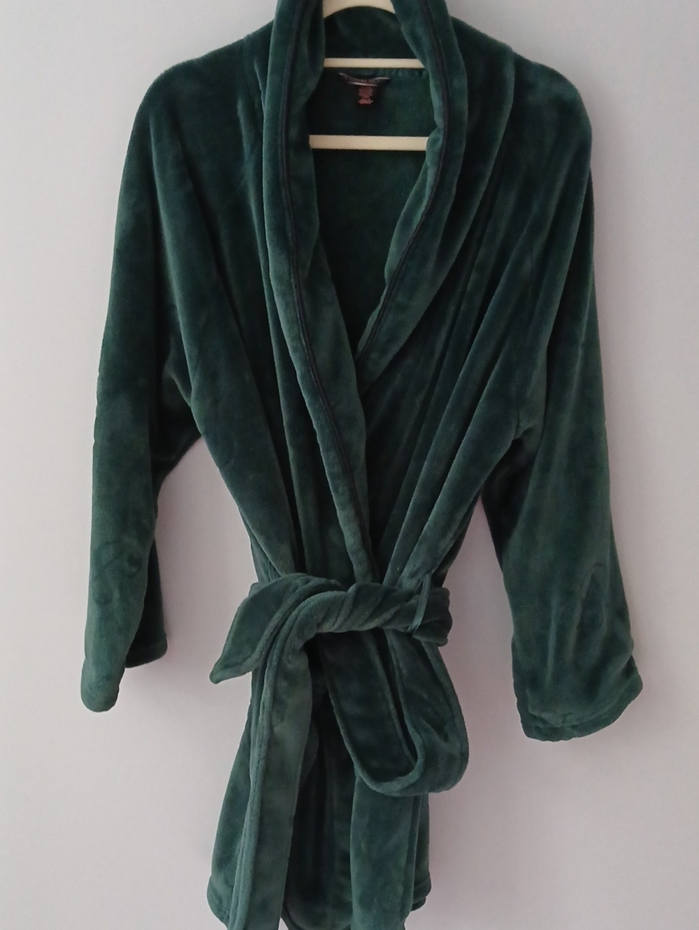 Victoria's Secret Plush Forest Green Embossed Shawl-Collar Robe Coat M/L